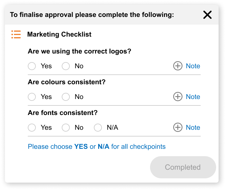 Admation: Approval Checklist - Reviewer