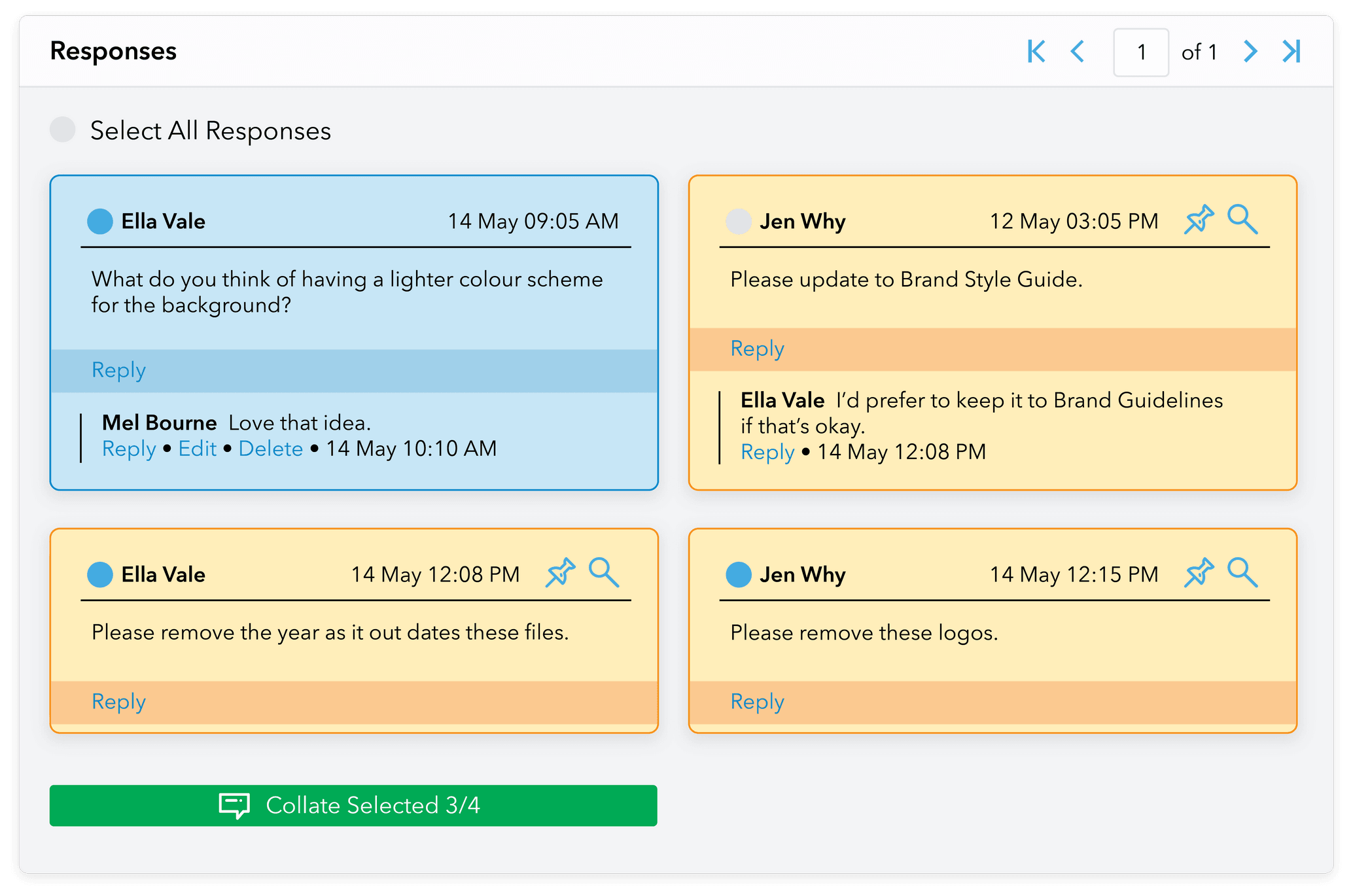 Admation: Collate feedback