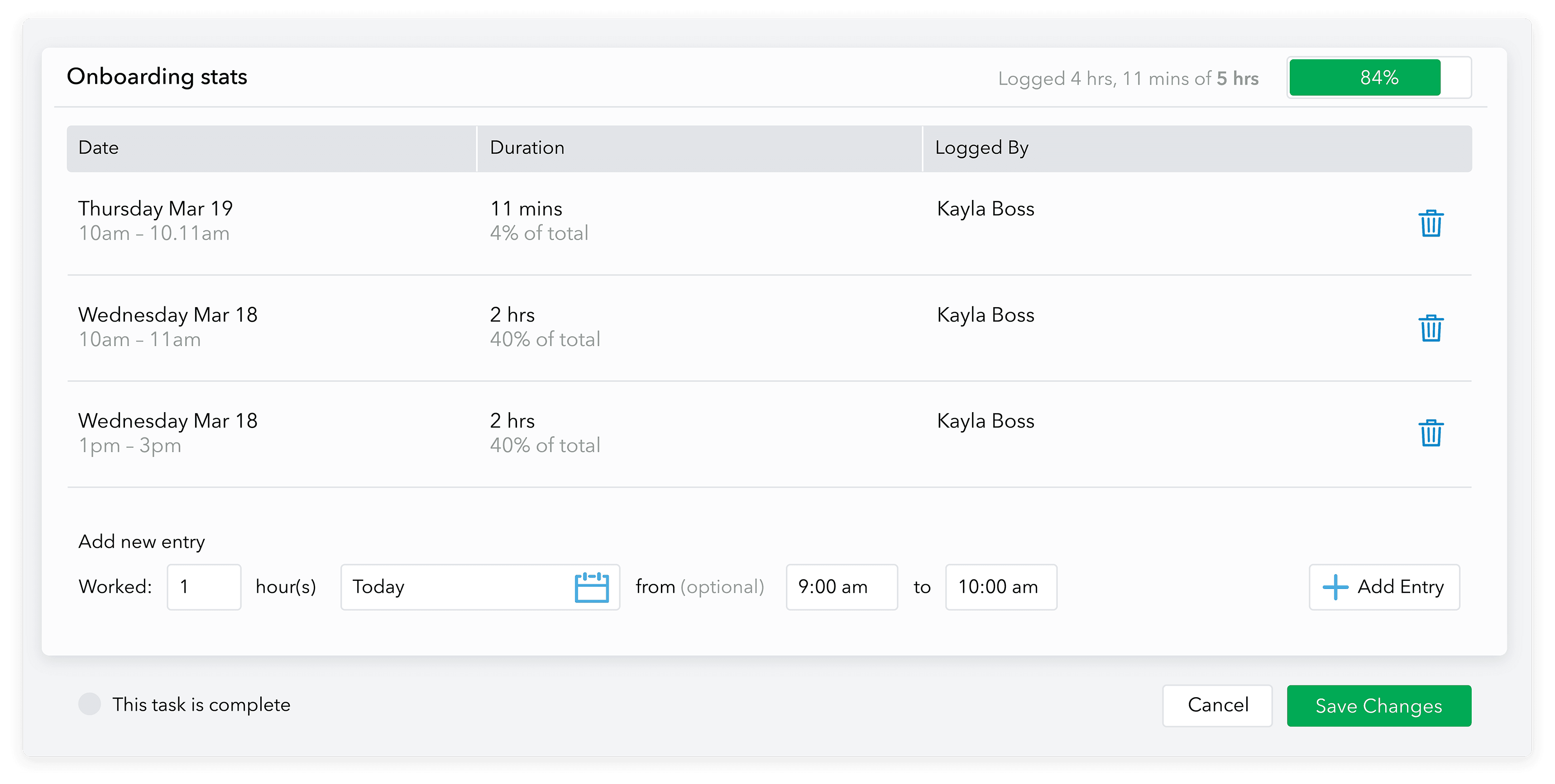 Admation: Timesheets