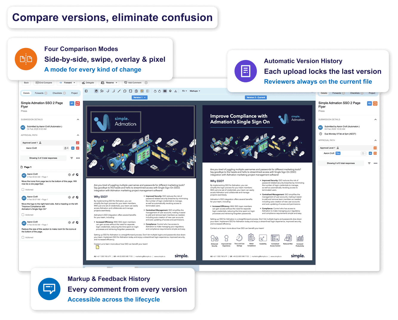 online proofing compare versions