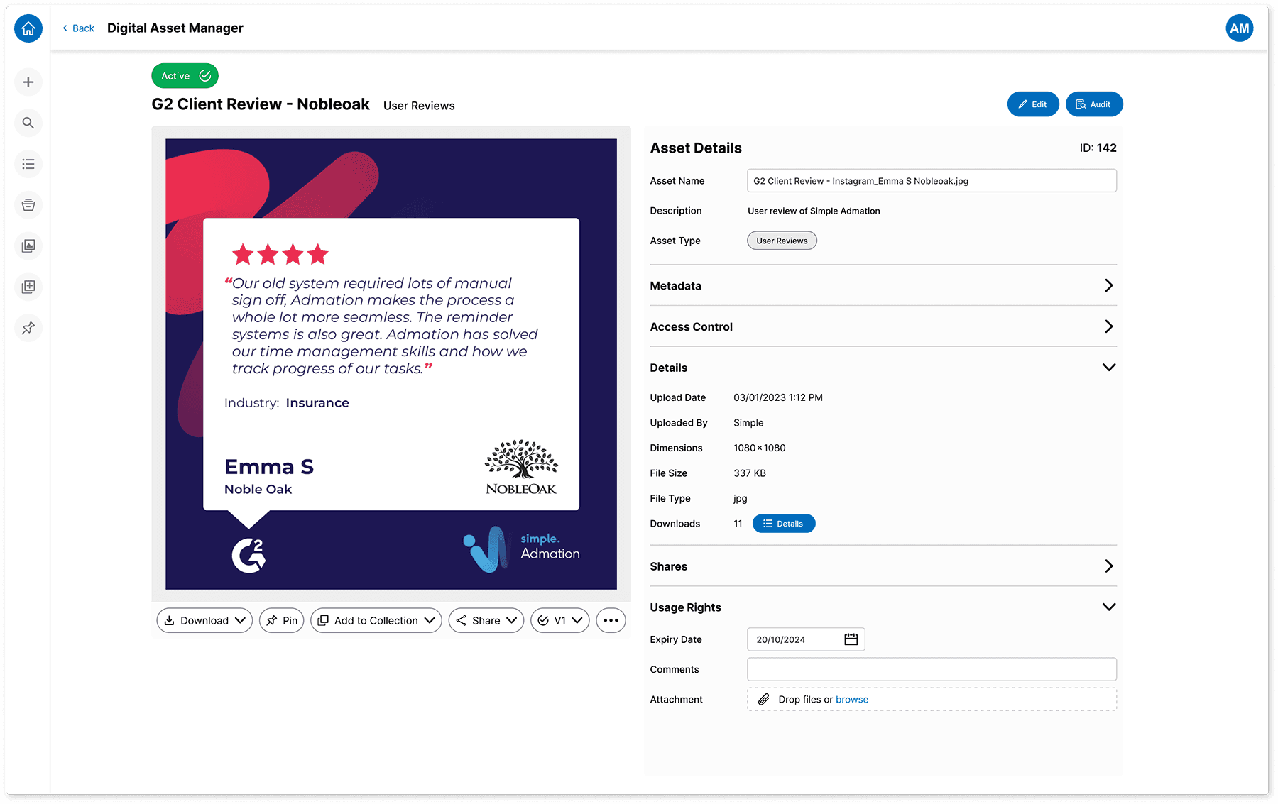 Asset Manager: Asset Profile