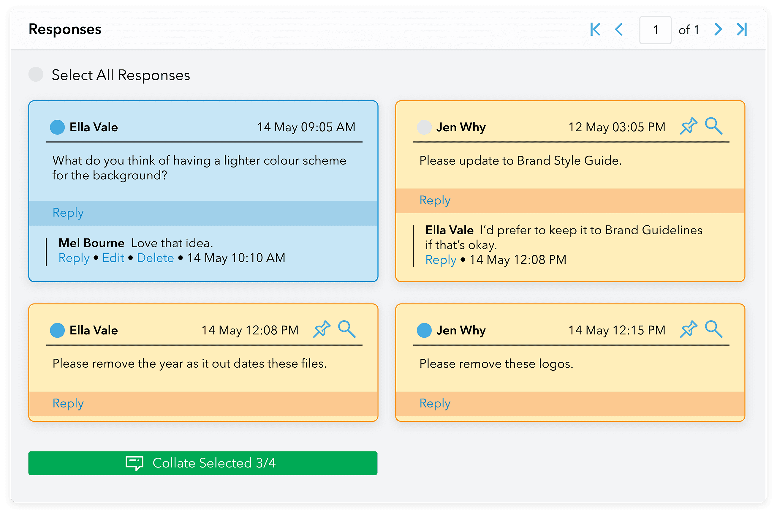 Admation: Collate feedback