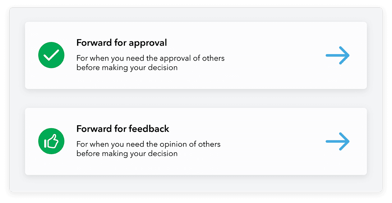 Admation: Forward for Approval or Feedback