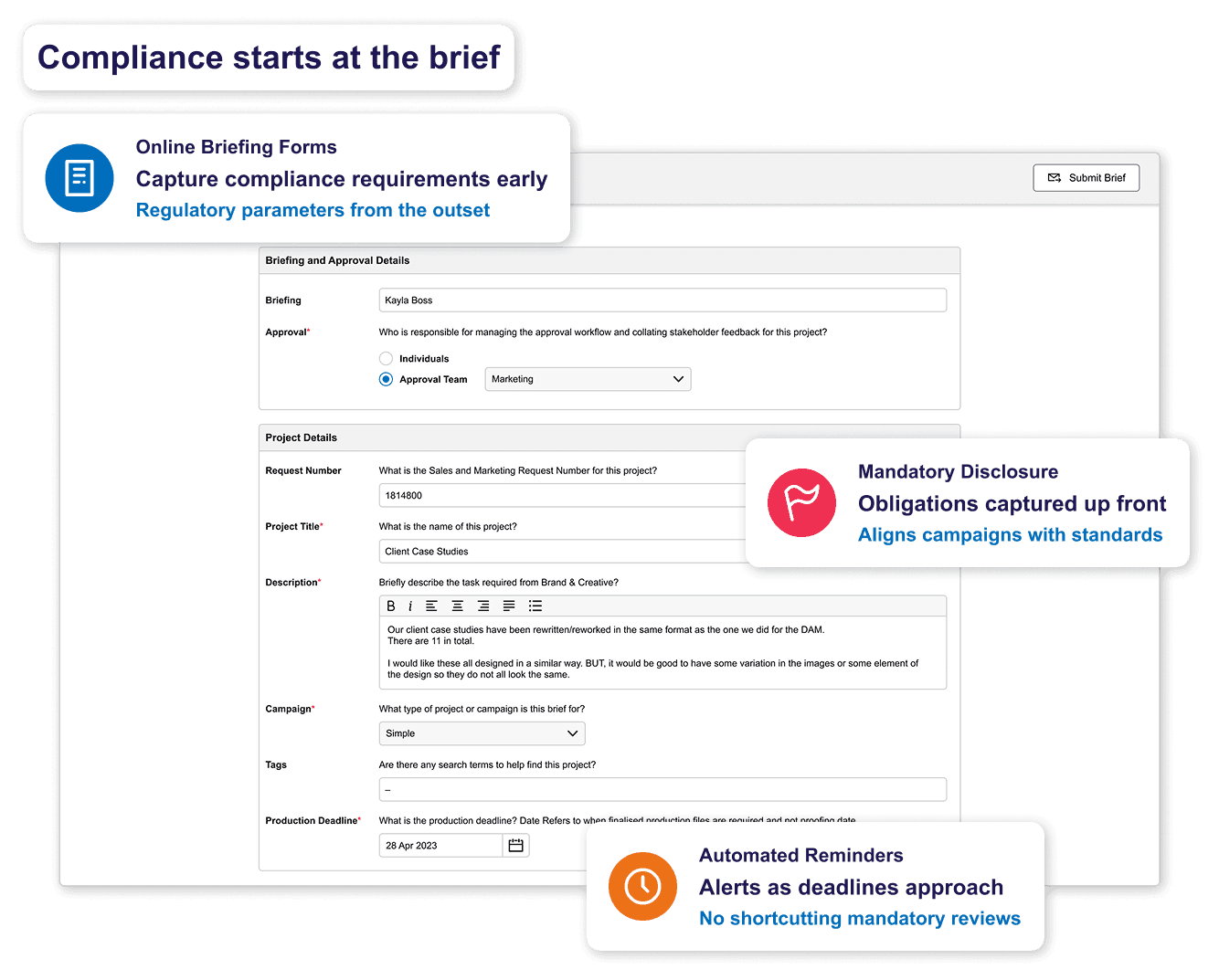 marketing compliance briefing notifications